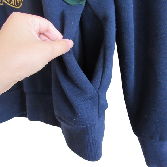 Polo Ralph Lauren Men’s Navy Blue Gold Crest Double Knit Hoodie Sweatshirt Small - Picture 8 of 12